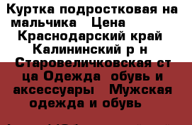 Куртка подростковая на мальчика › Цена ­ 2 500 - Краснодарский край, Калининский р-н, Старовеличковская ст-ца Одежда, обувь и аксессуары » Мужская одежда и обувь   